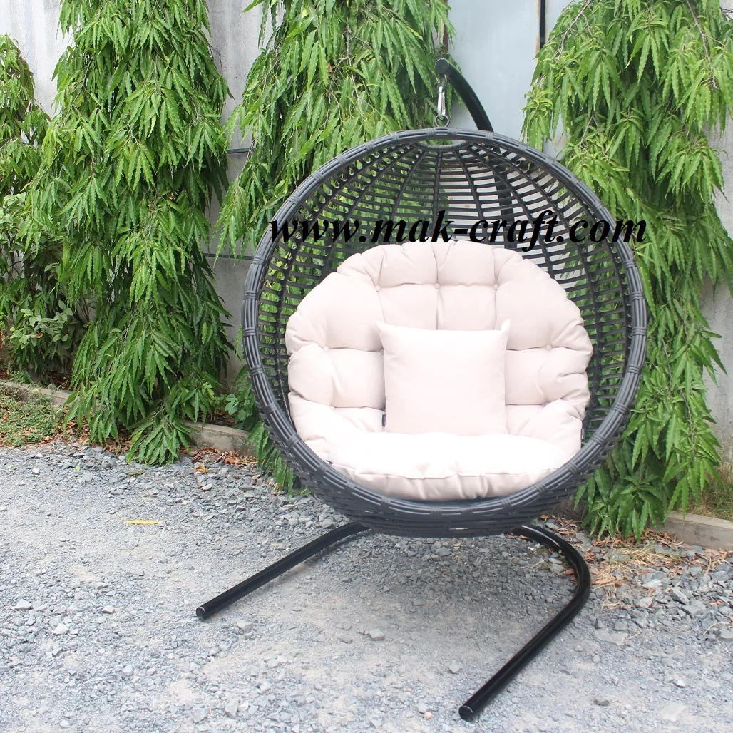 Wicker Synthetic Rattan Black Bamboo Fiber Outdoor Swing Egg Chair Balcony Furniture Cream Fabric Water Resistant Cushion Buy Rattan Swing Egg Chair Patio Swing Chair Outdoor Rattan Furniture Product On Alibaba Com