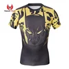 100 % Polyester Compression MMA Yellow Sublimation Full Short Sleeve Rash Guard