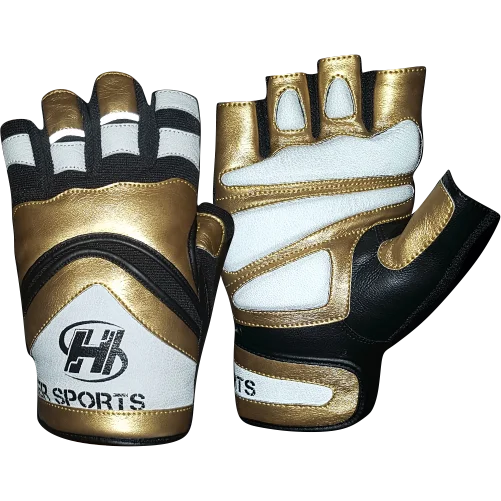 Men's Weight Lifting Gloves Leather Grip Gym Workout Bodybuilding