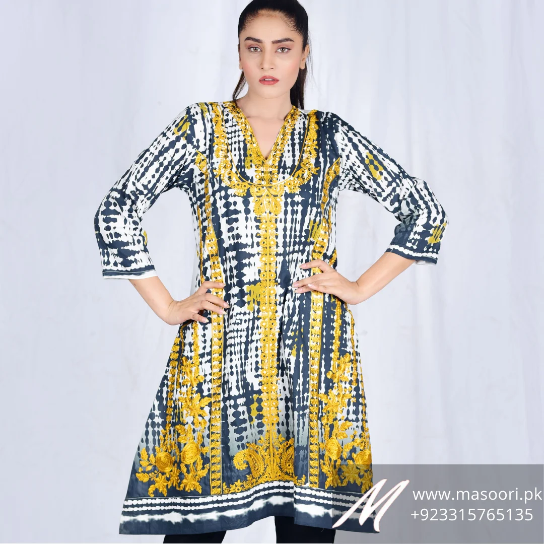 mirror work frock design