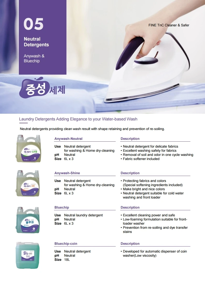 [FINE TNC] Korean Professional Washing Products Manufacturer Eco Friendly Neutral Clothes Detergent