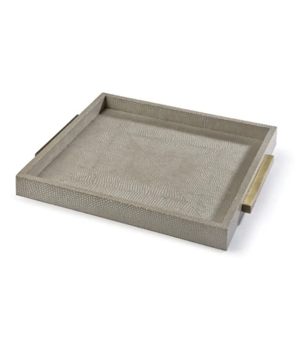 Latest Designer Stackable Round Metal Tray Anti Slip Bar Serving Tin