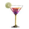 Martini Cup Gold Goblet Party Drinking Spirit Glassware Vodka Glass