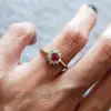 hot selling garnet cz gemstone 925 sterling silver rose gold plating gift for wife birthday womens ring