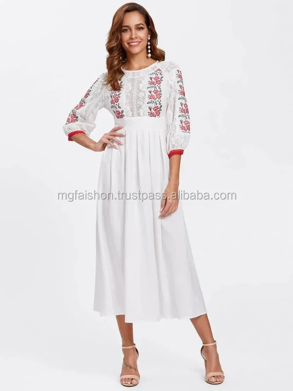 All new fashionable womens long dress 100% cotton bottom gathering full sleeves hot wide party wear long dress