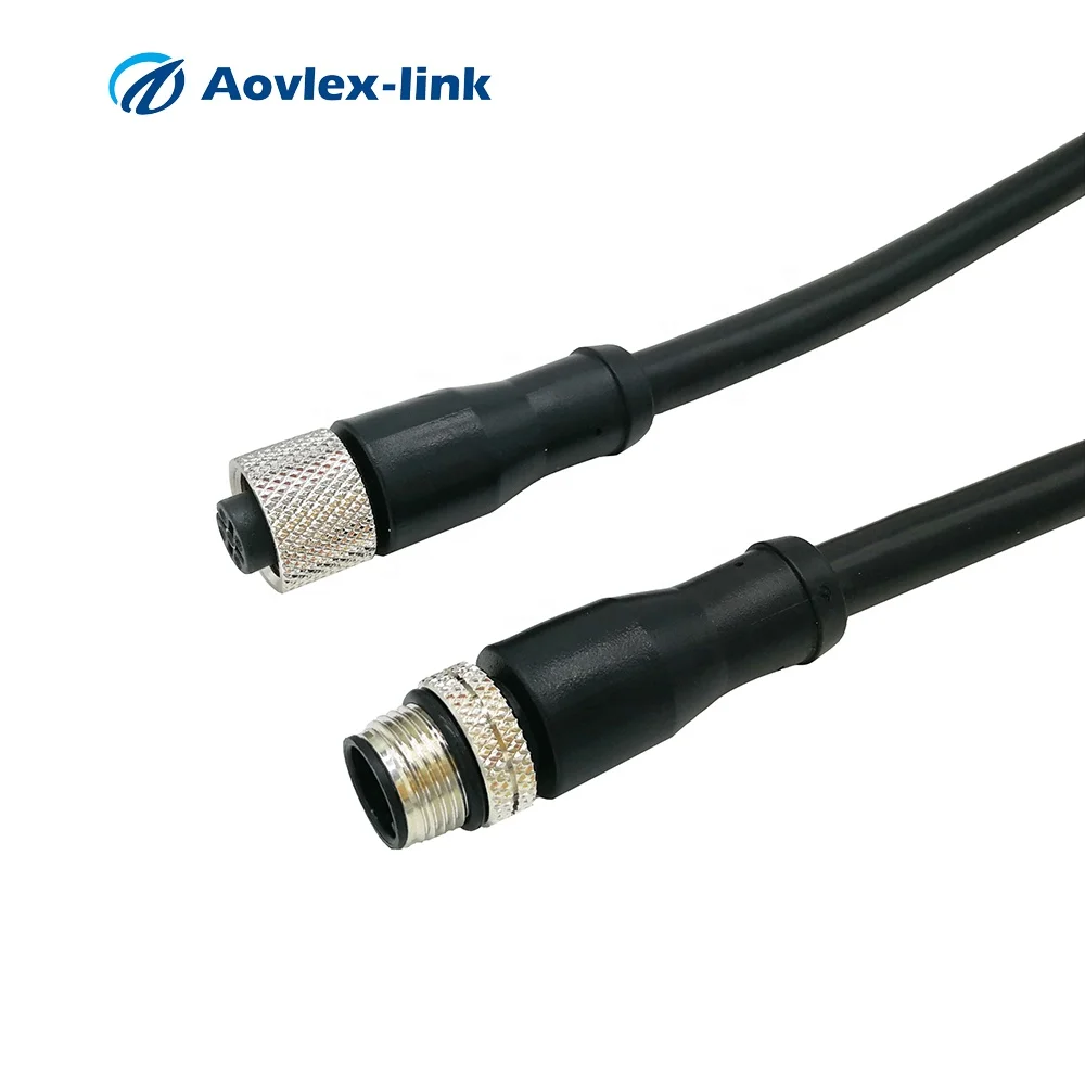 M12 Connector Acoded 5pin Male To Female Cables M12 Canbus Cable M12 A