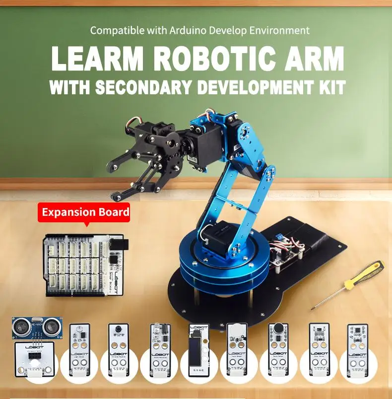 Hiwonder pro arm assembly educational sceince robotic arm kit STEM electric control automatic robotic arm