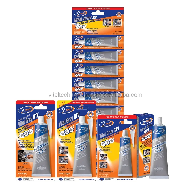 VT152, VT173 Vital Grey RTV Gasket Maker 100 Acetic Silicone Sealant