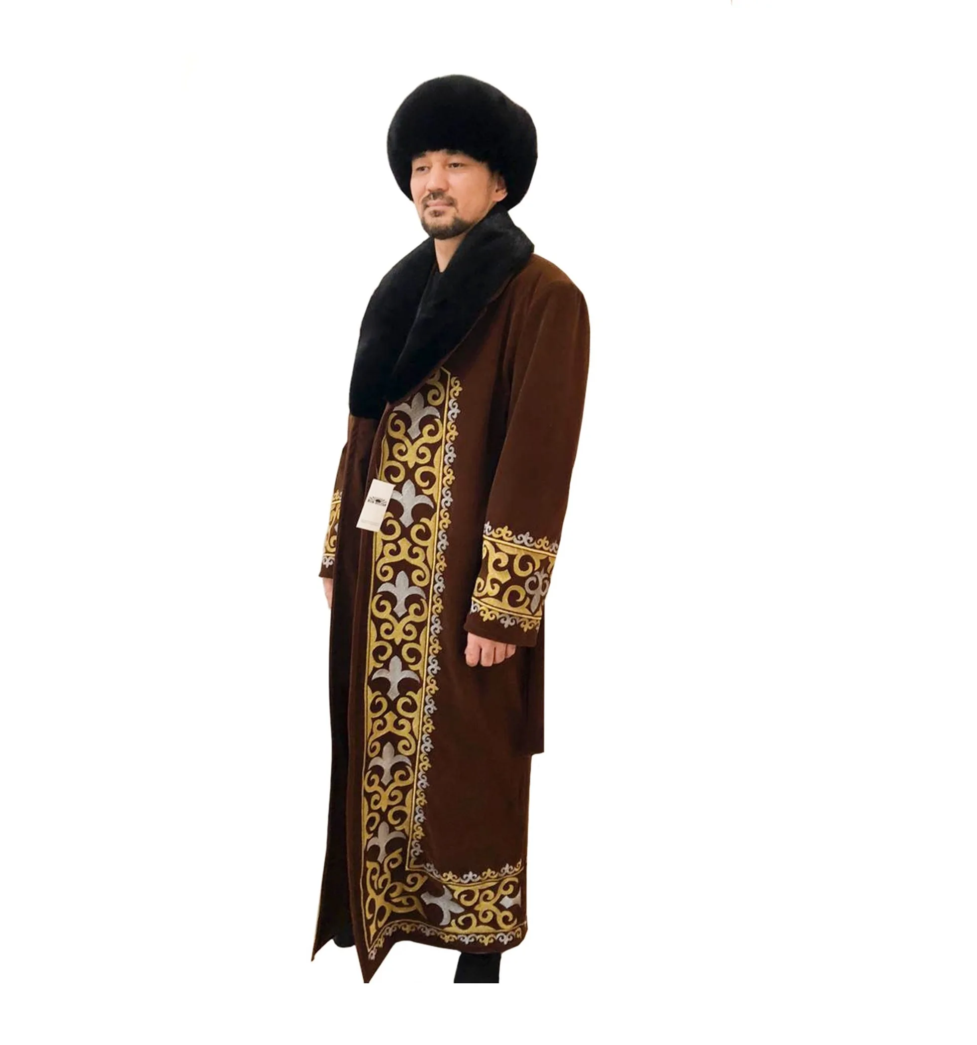 
Kazakh national style traditional Men velvet Beshmet caftan coat outerwear clothing 