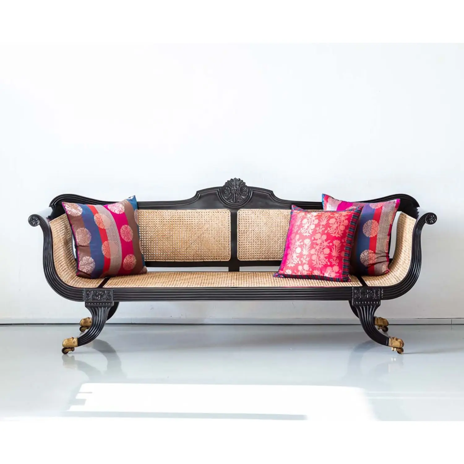 Vintage And Contemporary Indian Sheesham Wood Sofa For Living Room