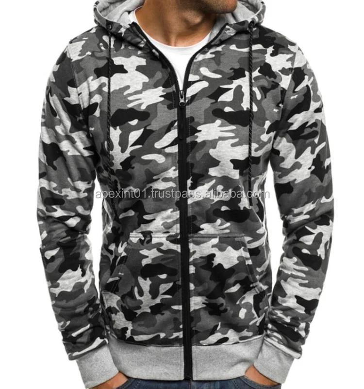 casual camouflage fleece pullover