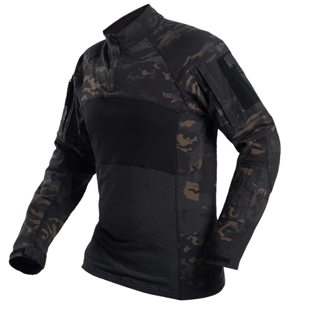 para exteriores 14 ropa militar de secado rápido camisa de manga larga con cremallera para caza de combate pesca Camiseta para hombre senderismo 
