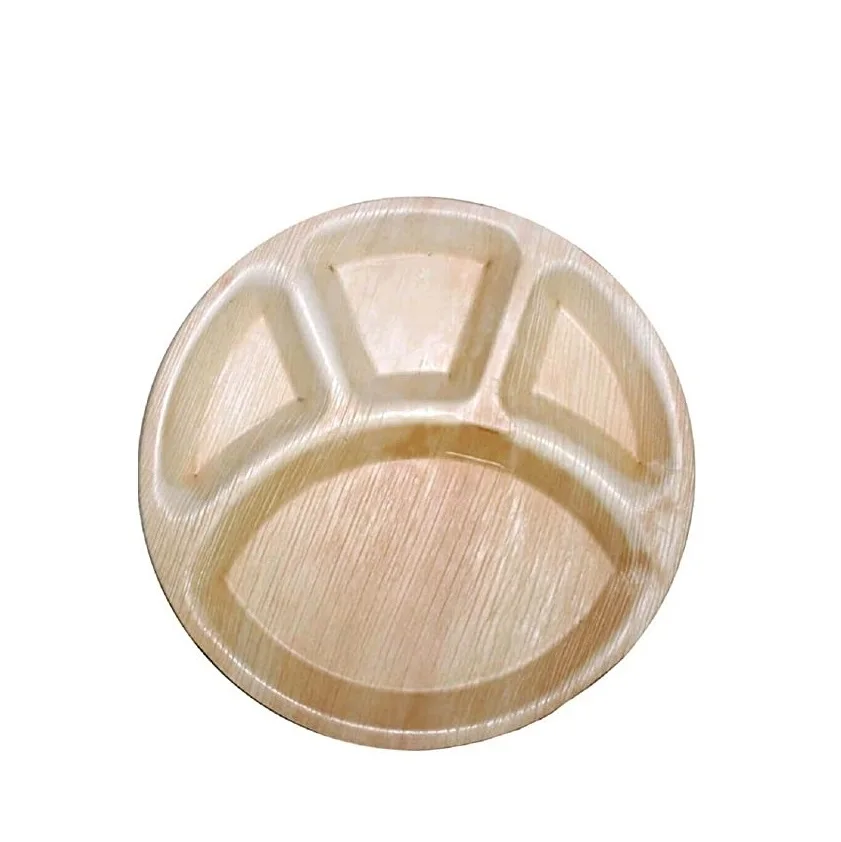 
Premium Quality Natural Areca palm leaf disposabal 4CP plates Manufactured In India 