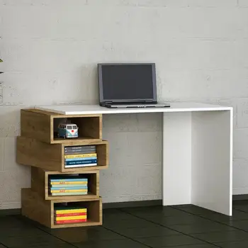 Jenga Study White Walnut Desk Buy Writing Desk Table Modern