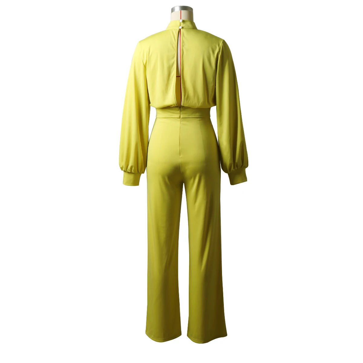 wholesale women High neck solid color long sleeve jumpsuit Bubble long sleeve elegant jumpsuits