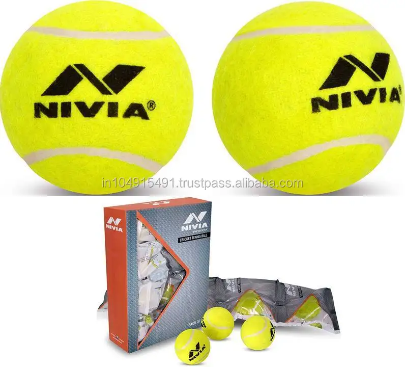 Nivia Heavy Weight Junior Tennis Cricket Ball Yellow & Red 