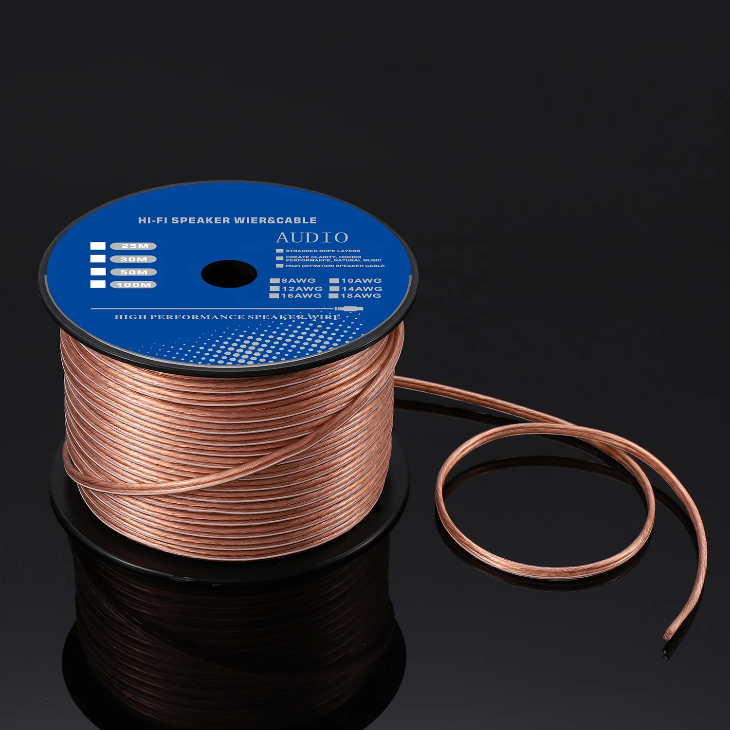 12 Awg 16awg 14awg Speaker Wire Cable Cca Frosted Flexible Transparent