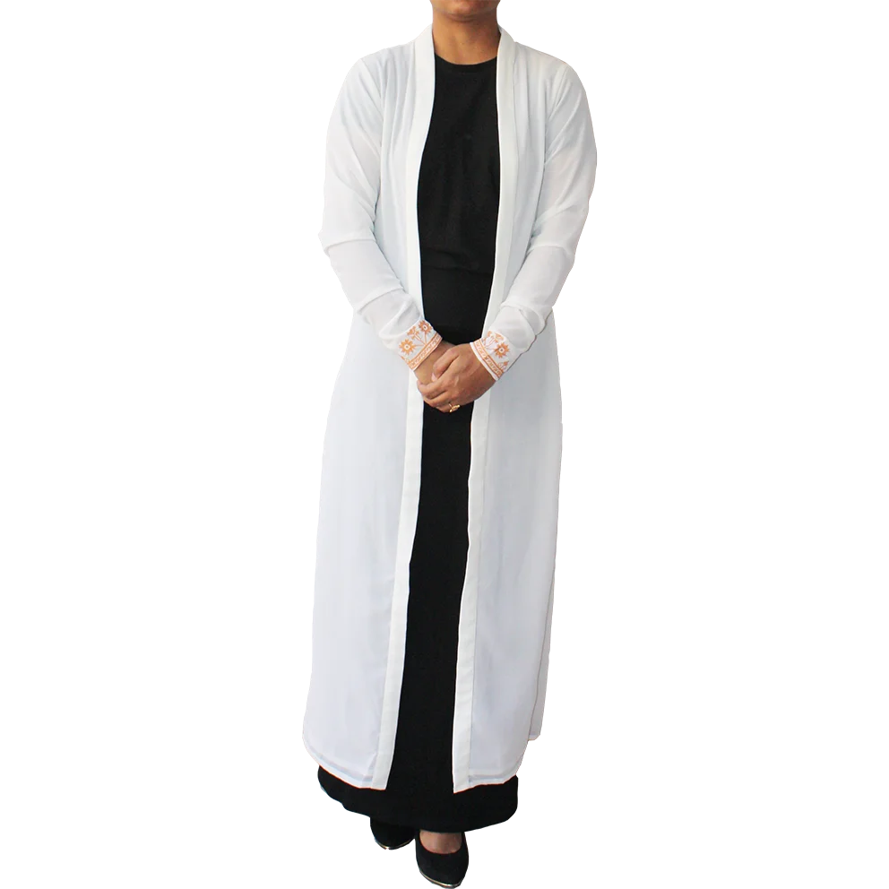 Latest Design Islamic Wear Clothing In White Color Kaftan