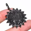 splendid hot trend beautiful 925 sterling silver black plated pave setting black spinal pendant