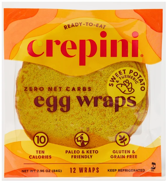 petite crepini egg wraps with sweet potato & turmeric