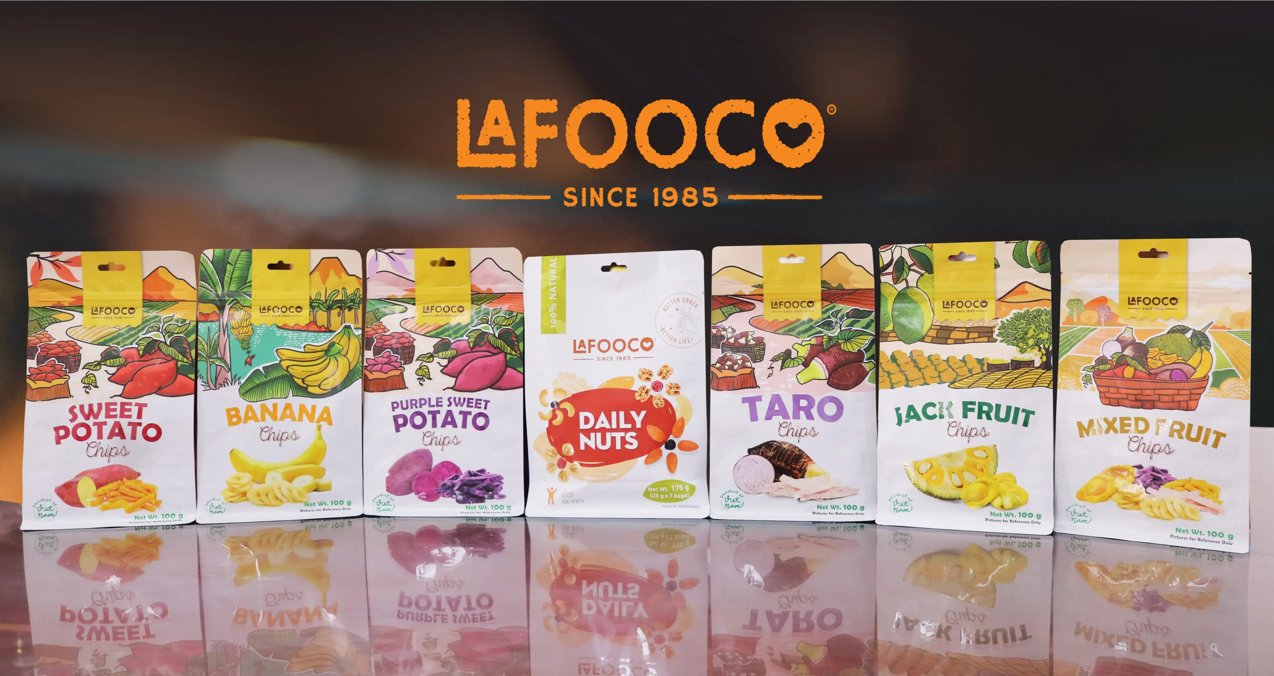 Lafooco Dried Jackfuit Crunchy Chips 100g Bag From Vietnam Traditional