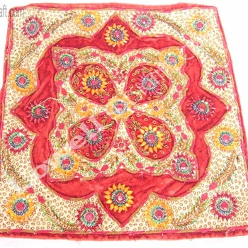 Velvet Cushion Embroidery Floral Design Pc Cover Stylish Bohemian