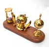 High Quality Nautical Marine Brass Wooden Base Hour glass sand timer Diving Helmet globe pen stand holder desktop item