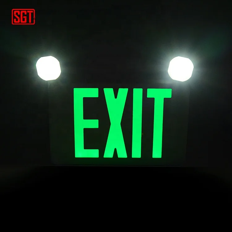 PROMOTION Cheap Price High Output UL Certified Hardwired Red Compact Combo Exit Sign Emergency Egress Light