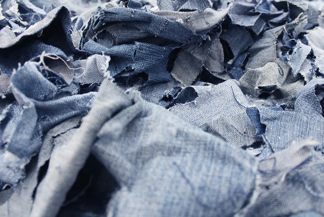 Eco Waste Cotton Denim Yarn/fabric For Sale From Vietnam Friendly Blue