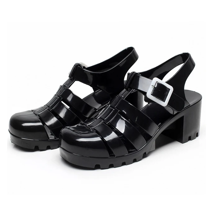 black jelly shoes womens