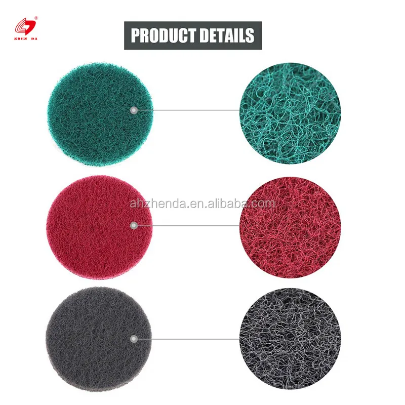 3 Different Stiffness Red/gray/ Green Scouring Pads Cleaning Kit For