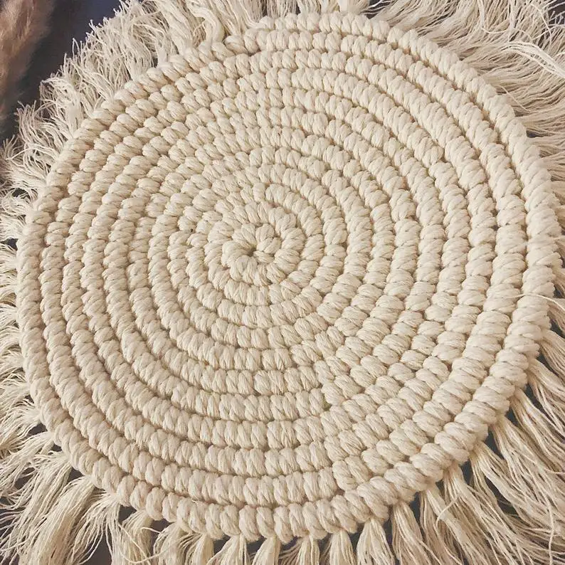 Macrame Placemat Macrame Large Coasters Macrame Plate Charger From