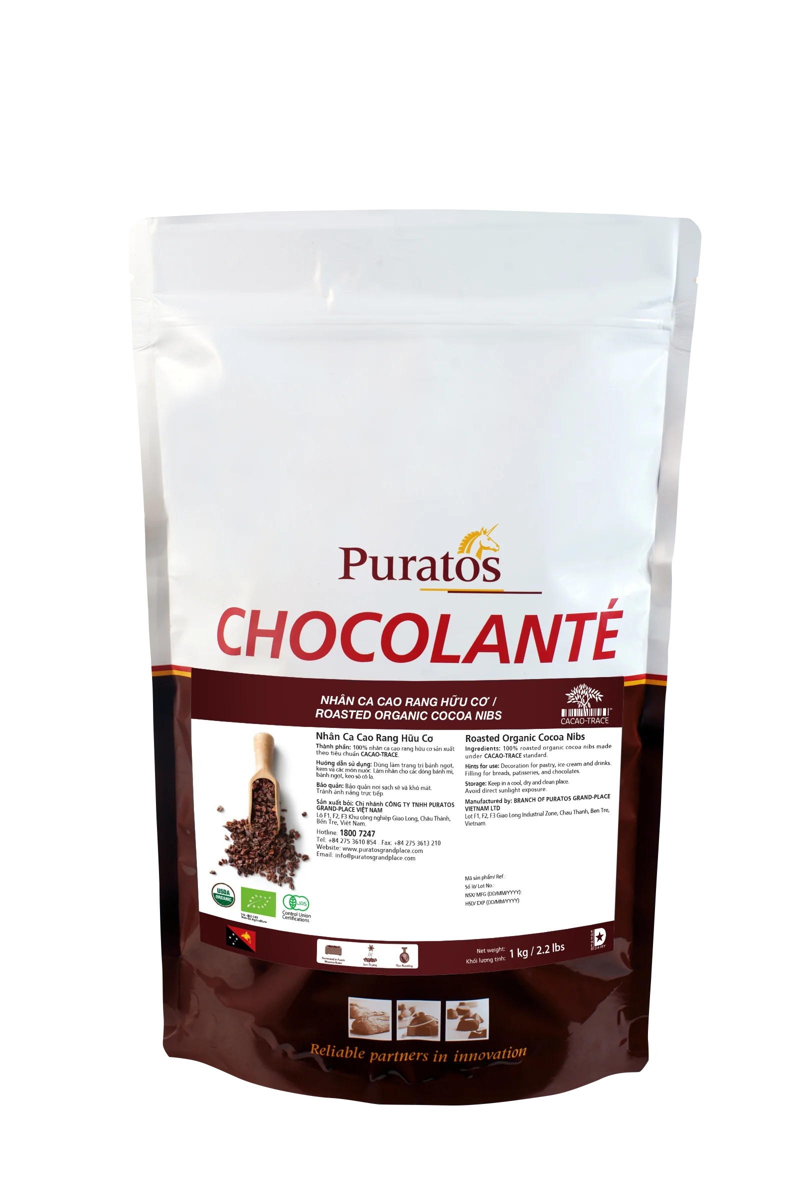 premium roasted & fermented cacao nibs from papua new guinea for