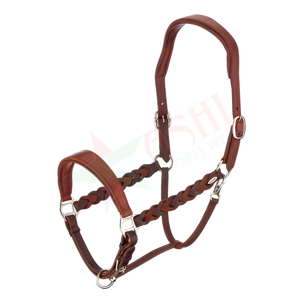 Wholesale Adjustable Leather Horse Halter Padded Leather Horse Halter