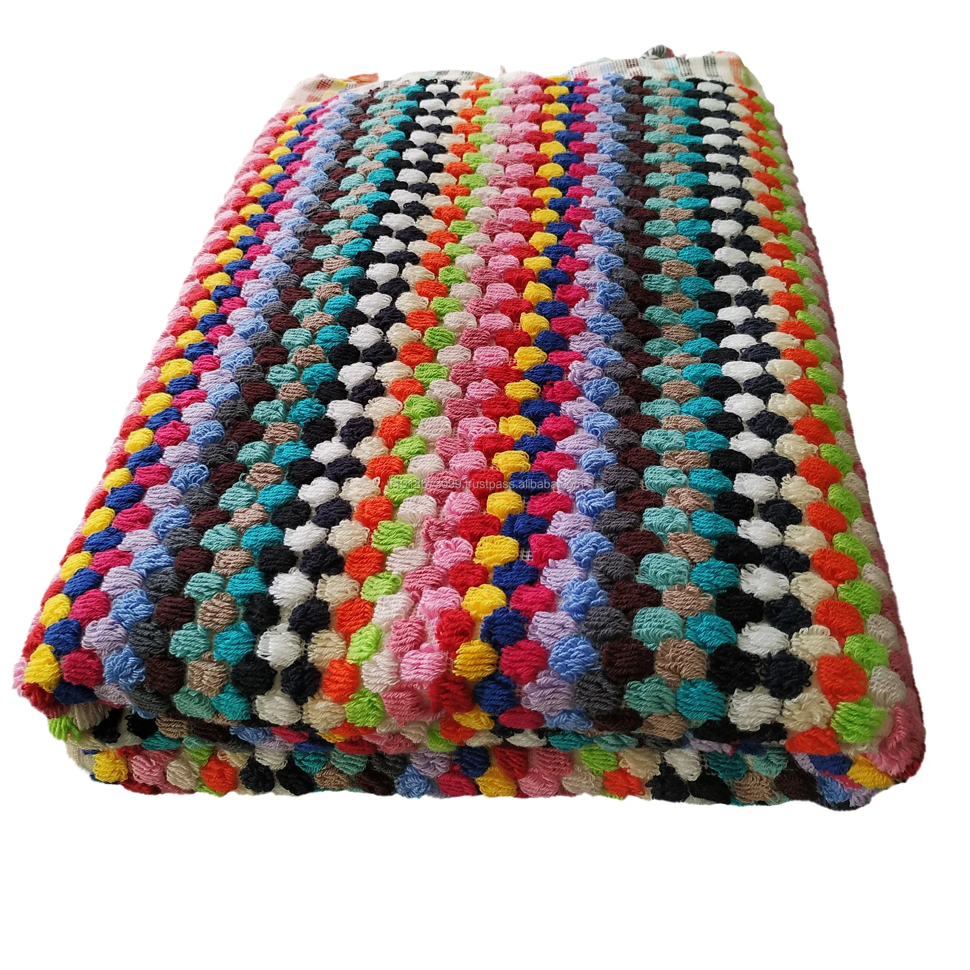 Handloomed Turkish Towel Handmade Multicolor Luxury Pompom Model Large