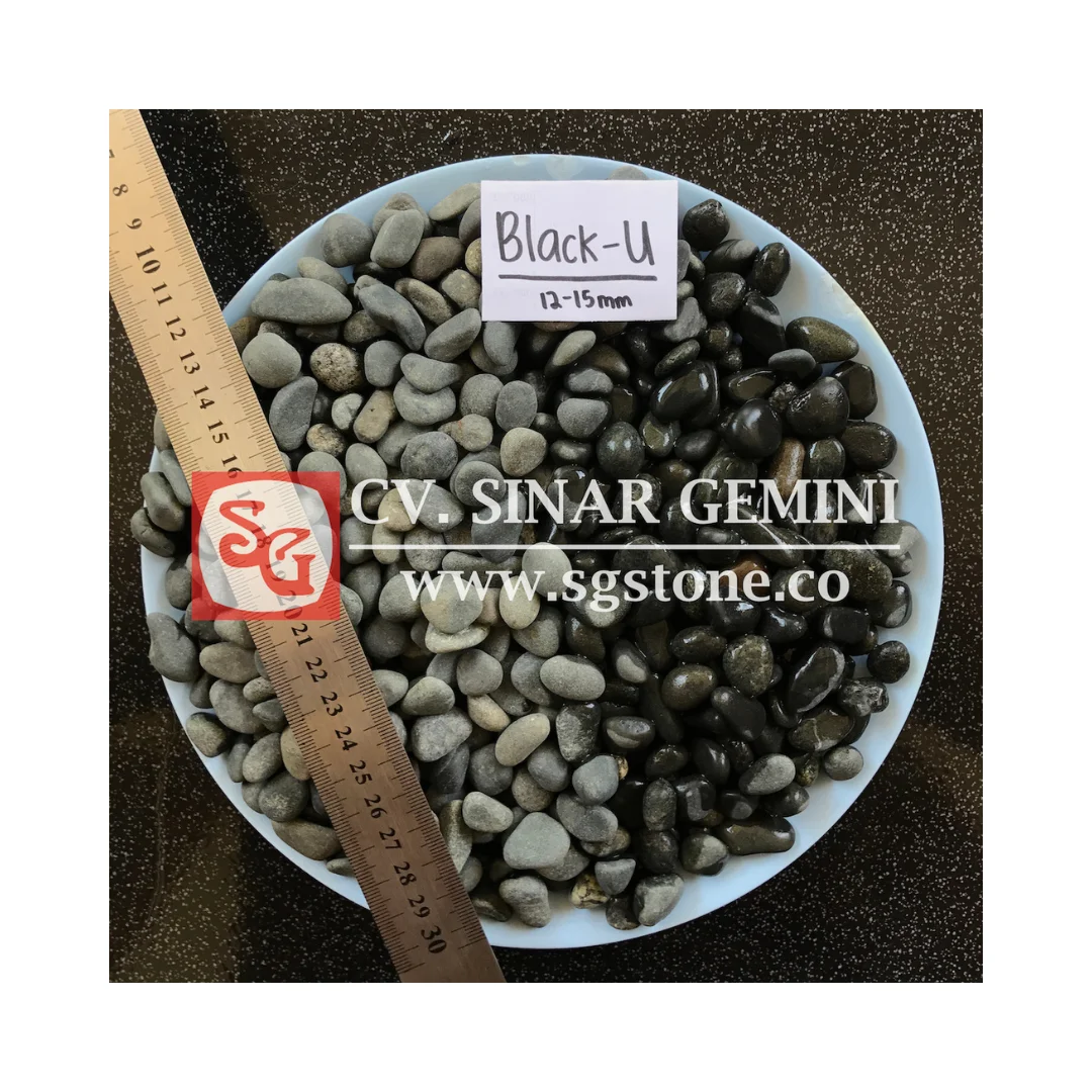 Natural Black River Pebble Stone From Indonesia For Gardening