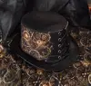 Steampunk Hat Victorian Corset Gothic Tophat Clocks Cogs Leather Fabric