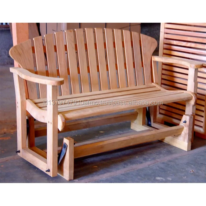 Adirondack Glider Bench Teak Outdoor Furniture Garden Furniture Wooden