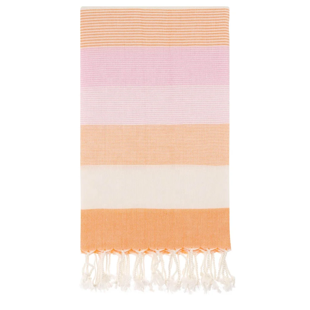 Bright Colorful Rainbow Patterned Private Label Turkish Pestemal | Hawaii Collection Custom Logo Quick-Dry %100 Cotton Spa Towel
