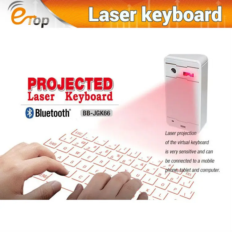 Factory direct!Wireless Bluetooth Virtual English Ultra Portable Mini Laser Keyboard For lenovo iphone etc.