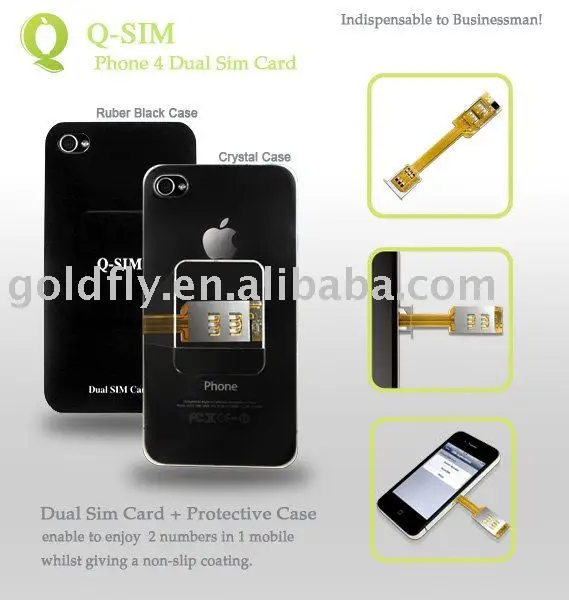 Phone 4 Dual Sim Card + (GF-Q-SIM) (dual sim card adapter/double sim card adapter/twin sim card adapter)